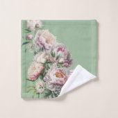 Roze en witte  volken op de set handdoeken (Wasdoekje)