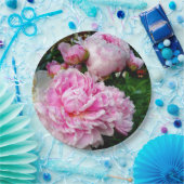 Roze en witte volken papieren bordje (Feest)