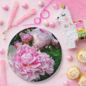 Roze en witte volken papieren bordje (Feest)