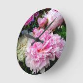 Roze en witte volken ronde klok (Hoek)