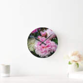 Roze en witte volken ronde klok (Huis)