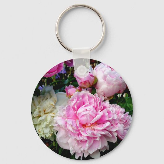 Roze en witte volken sleutelhanger (Voorkant)