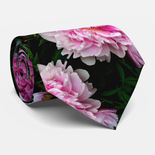 Roze en witte volken stropdas (Opgerold)