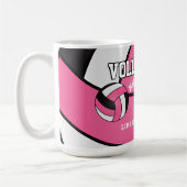Roze en Witte Volleybal Sport Koffiemok (Links)
