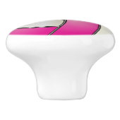 Roze en witte 🏐 Volleyball Keramische Knop (Zijkant)