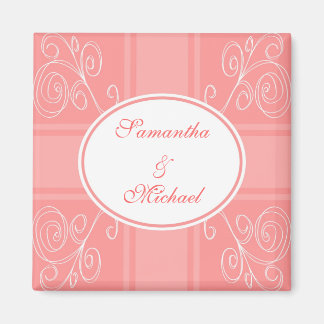 Roze en witte vormgeving magneet