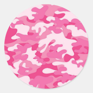 Roze en witte vormgeving ronde sticker