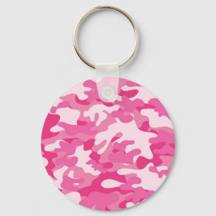 Roze en witte vormgeving sleutelhanger