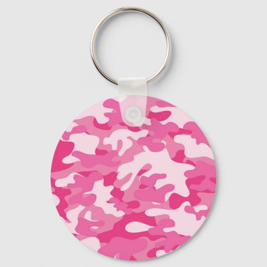 Roze en witte vormgeving sleutelhanger (Voorkant)