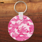 Roze en witte vormgeving sleutelhanger (Voorkant)