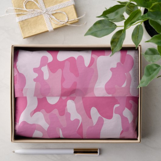 Roze en witte vormgeving tissuepapier (Geschenk)