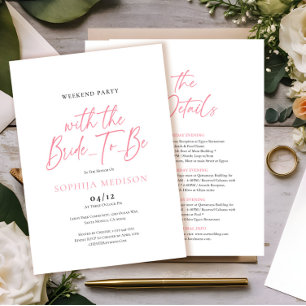 Roze en witte vrijgezellenfeest kaart