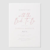 Roze en witte vrijgezellenfeest vellum uitnodigingen (Voorkant)