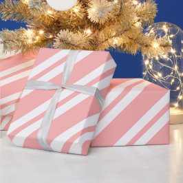roze en witte vrolijk kerstfeest cadeaupapier