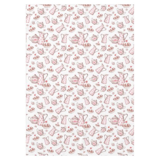 Roze en witte Waterverf Bakkerij Desserts Tafelkleed