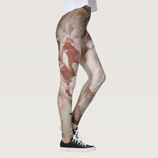  Roze en Witte Waterverf Bloemen Leggings (Rechts)