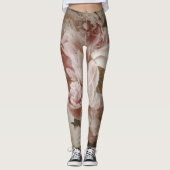  Roze en Witte Waterverf Bloemen Leggings (Voorkant)