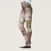  Roze en Witte Waterverf Bloemen Leggings (Links)