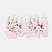 Roze en witte Waterverf bloemen op roze Bedankdoosjes (Uitgevouwen)