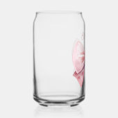 Roze en Witte Waterverf Bow Gepersonaliseerd Blikvorm Glas (Rechts)