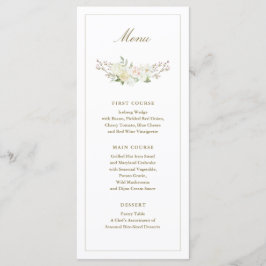 Roze en witte Waterverf Floral Flat Menu