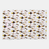  Roze en Witte Waterverf IJskieken Theedoek (Horizontaal)