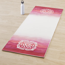 Roze en witte Waterverf Kroon & roet Chakra Yogamat