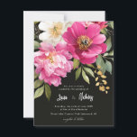 Roze en witte Waterverf pioenroos bloemenbruiloft Briefkaart<br><div class="desc">Roze en Witte Waterverf Peony Floral Wedding Design</div>