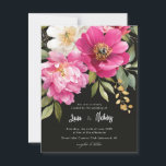 Roze en witte Waterverf pioenroos bloemenbruiloft Briefkaart<br><div class="desc">Roze en Witte Waterverf Peony Floral Wedding Design</div>