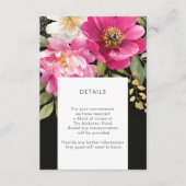 Roze en witte Waterverf pioenroos Floral Details Informatiekaartje (Voorkant)