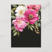 Roze en witte Waterverf pioenroos Floral Details Informatiekaartje (Achterkant)