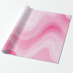 Roze en witte waterverf spiraalpatroon cadeaupapier