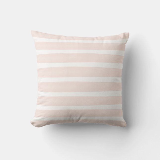 Roze en witte Waterverf Stripes polyester Kussen (Voorkant)