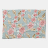 Roze en witte Waterverf Theedoek (Horizontaal)