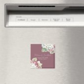 Roze en witte waterverfhydrangeabloemen op blozend magneet (Insitu (Vaatwasser))