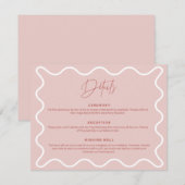 Roze en Witte Wavy Border - Kaart van de Omsluitin (Voorkant / Achterkant)