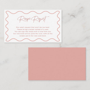 Roze en Witte Wavy Border Recipe Request Kaart Visitekaartje
