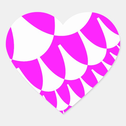 Roze en witte weegschalen hart sticker (Voorkant)