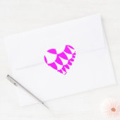 Roze en witte weegschalen hart sticker (Envelop)