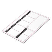 Roze en witte, wekelijkse streekkalenderlaptop notitieblok (Schuin)