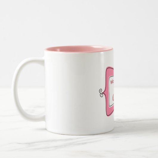 Roze en witte werelden Beste moeder Tweekleurige Koffiemok (Links)