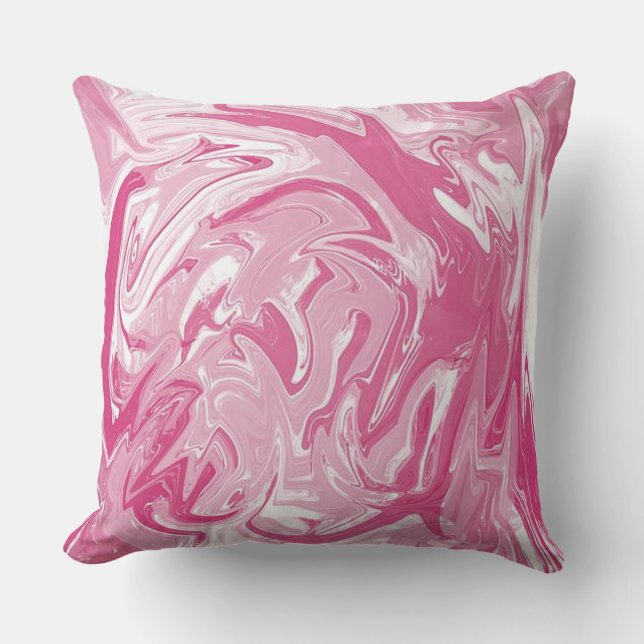 Roze en witte wervelpatroon Sierkussen (Voorkant)