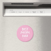Roze en Witte Whimsical Hart Beste Moeder Ooit Est Magneet (Insitu (Vaatwasser))