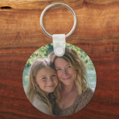 Roze en Witte Whimsical Hart Beste Moeder Ooit Fot Sleutelhanger (Achterkant)