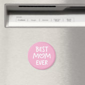 Roze en Witte Whimsical Hart Beste Moeder Ooit Magneet (Insitu (Vaatwasser))