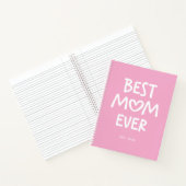 Roze en Witte Whimsical Hart Beste Moeder Ooit Notitieboek (Binnen)