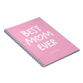 Roze en Witte Whimsical Hart Beste Moeder Ooit Notitieboek (Rechterzijde)
