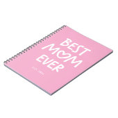 Roze en Witte Whimsical Hart Beste Moeder Ooit Notitieboek (Linkerzijde)