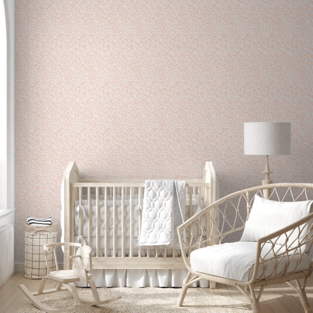 Roze en Witte Wilgentak Behang (Kinderen)