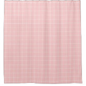 Roze en Witte Windowpane Check Douchegordijn (Voorkant)
